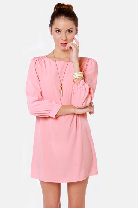 peach-dress-with-sleeves-81 Peach dress with sleeves