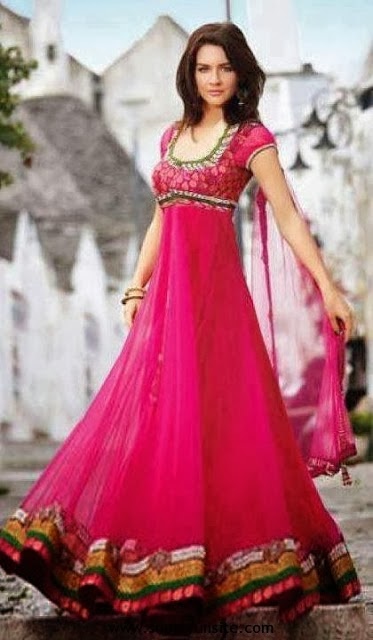 long frock models for ladies