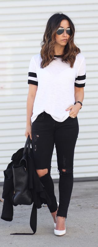 black-and-white-casual-outfits-43_2 Black and white casual outfits