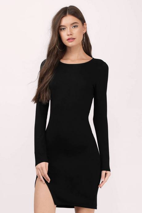 black-midi-dress-with-slit-28_14 Black midi dress with slit