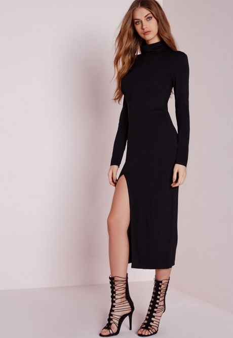 black-midi-dress-with-slit-28_3 Black midi dress with slit