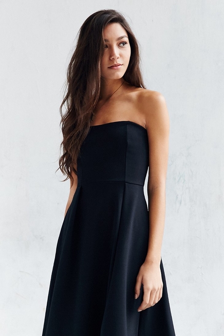 black-strapless-midi-dress-15_2 Black strapless midi dress