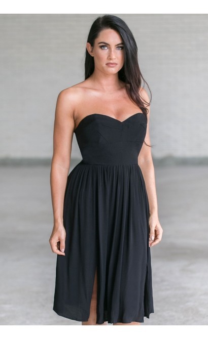 black-strapless-midi-dress-15_8 Black strapless midi dress