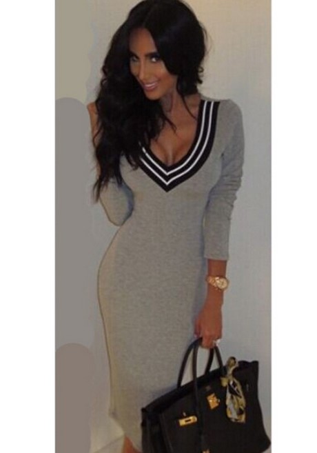 grey-midi-dress-long-sleeve-73 Grey midi dress long sleeve