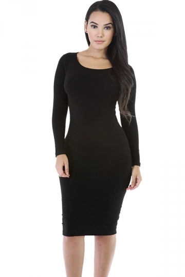 long-sleeve-midi-black-dress-17_5 Long sleeve midi black dress