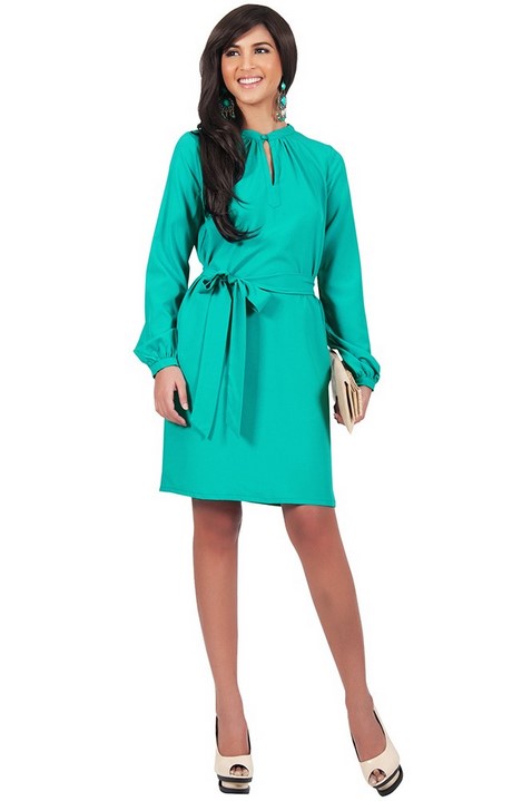 long-sleeve-turquoise-dress-95_2 Long sleeve turquoise dress