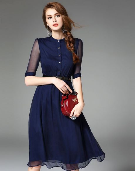 navy-blue-midi-dress-with-sleeves-23_7 Navy blue midi dress with sleeves