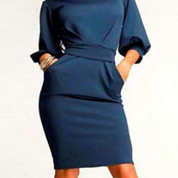 navy-blue-midi-dress-with-sleeves-23_9 Navy blue midi dress with sleeves