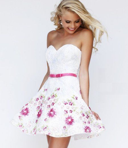 Pink and white summer dress