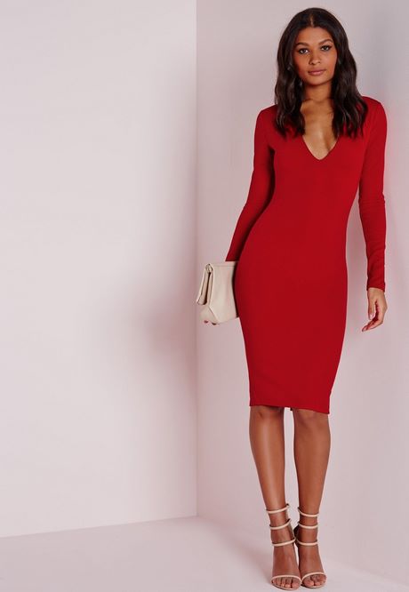 red-long-sleeve-midi-dress-64_3 Red long sleeve midi dress