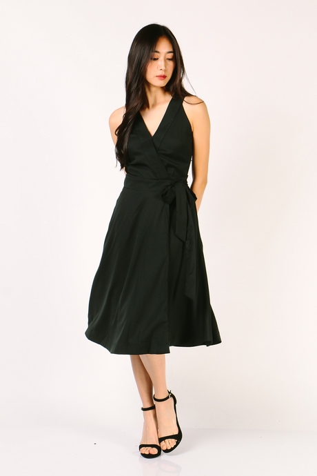 v-neck-black-midi-dress-05_19 V neck black midi dress