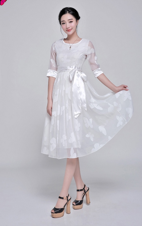 white-casual-dress-with-sleeves-20_5 White casual dress with sleeves