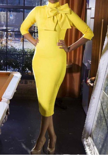yellow-midi-dress-with-sleeves-68_17 Yellow midi dress with sleeves