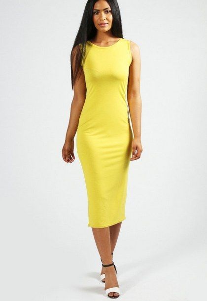 yellow-midi-dress-with-sleeves-68_6 Yellow midi dress with sleeves