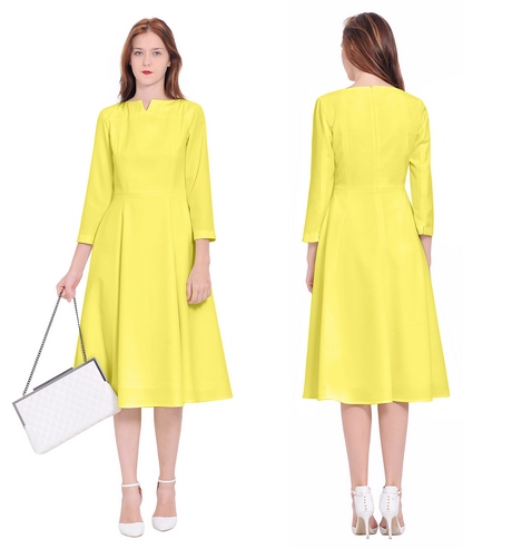 yellow-midi-dress-with-sleeves-68_7 Yellow midi dress with sleeves