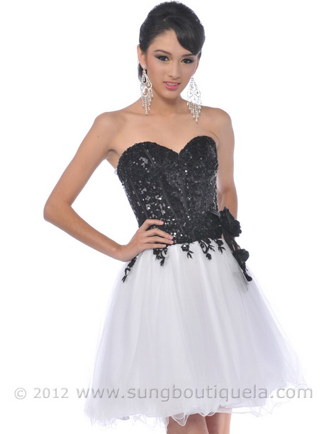 black-and-white-short-prom-dress-43 Black and white short prom dress