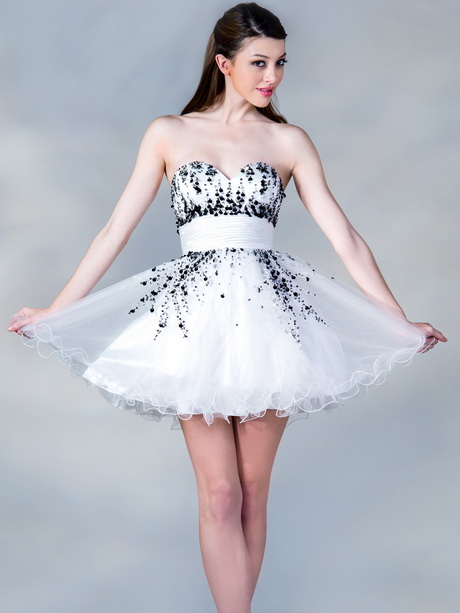 Black And White Short Prom Dresses