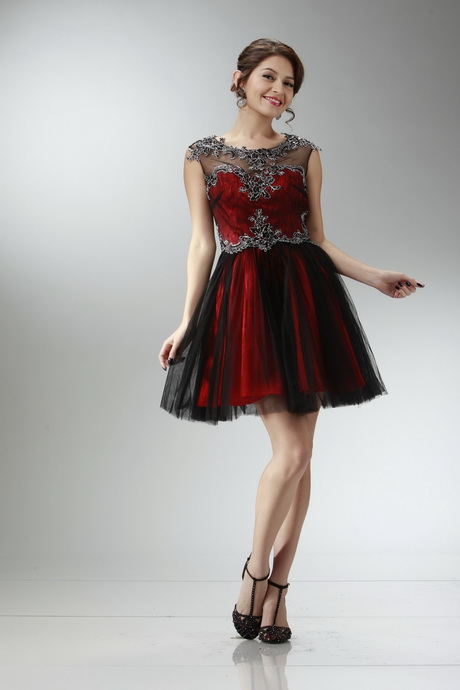 Red And Black Short Prom Dresses