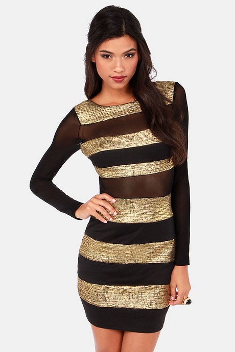 gold-and-black-striped-dress-65 Gold and black striped dress