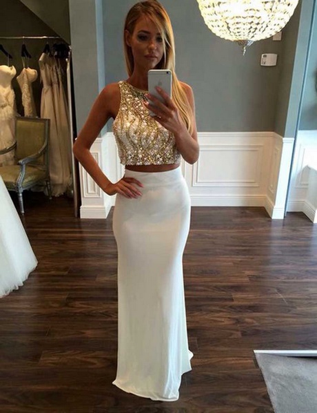 gold-and-white-two-piece-prom-dress-62 Gold and white two piece prom dress