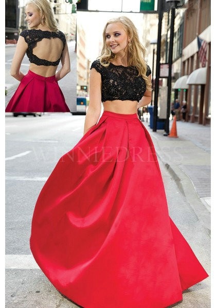 red-lace-two-piece-prom-dress-77_10 Red lace two piece prom dress