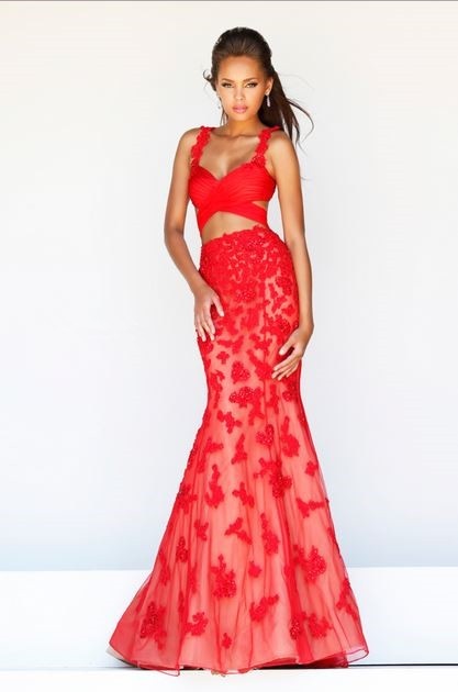 red-lace-two-piece-prom-dress-77_9 Red lace two piece prom dress