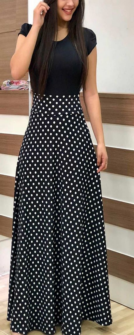 black-and-white-polka-dot-maxi-dress-57_13 Black and white polka dot maxi dress