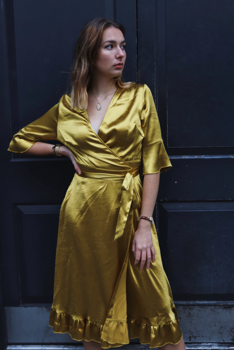 gold-satin-dress-30 Gold satin dress
