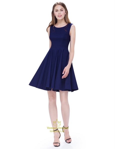 navy-blue-fit-and-flare-dress-63 Navy blue fit and flare dress