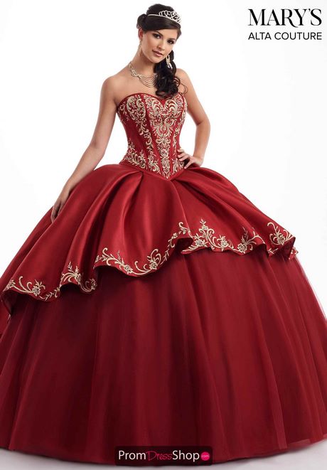 Red And Gold Quince Dress 4099