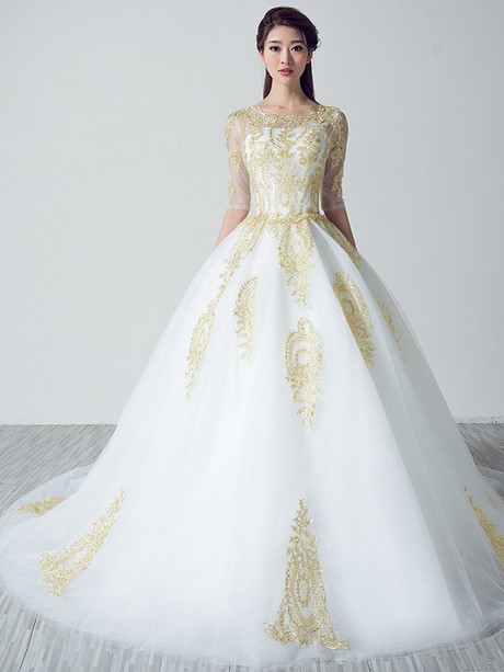 white-and-gold-wedding-dress-30_7 White and gold wedding dress