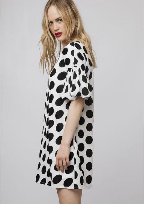 white-dress-with-black-polka-dots-45 White dress with black polka dots