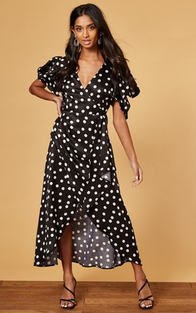 black-and-white-polka-dot-wrap-dress-24_11 Black and white polka dot wrap dress