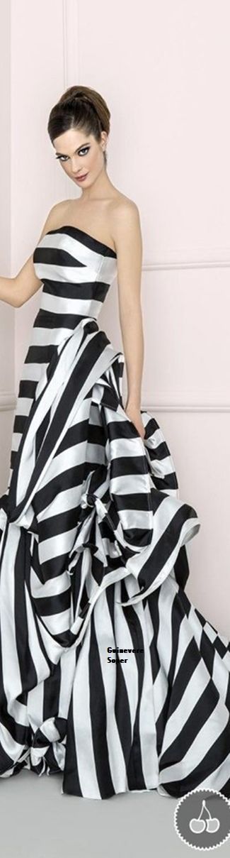 black-and-white-striped-wedding-dress-01_6 Black and white striped wedding dress