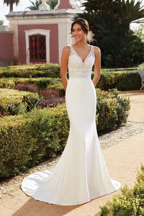 crepe-fit-and-flare-wedding-dress-31 Crepe fit and flare wedding dress