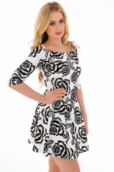 black-and-white-floral-skater-dress-59_6 Black and white floral skater dress