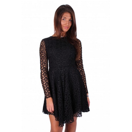 black-lace-skater-dress-long-sleeve-08_10 Black lace skater dress long sleeve