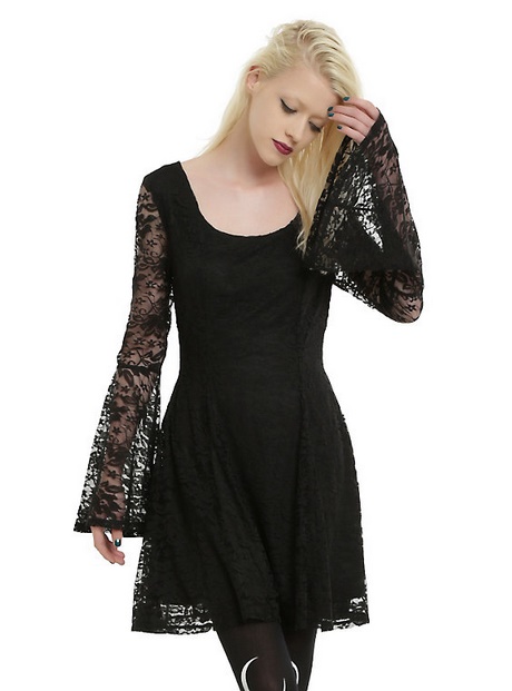 black-lace-skater-dress-long-sleeve-08_14 Black lace skater dress long sleeve