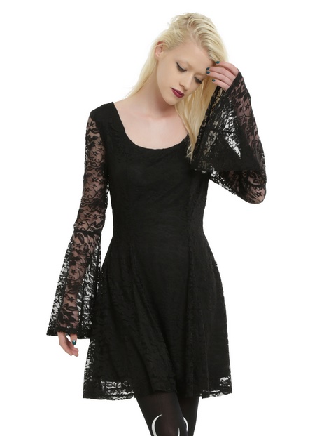 black-lace-sleeve-skater-dress-62_8 Black lace sleeve skater dress