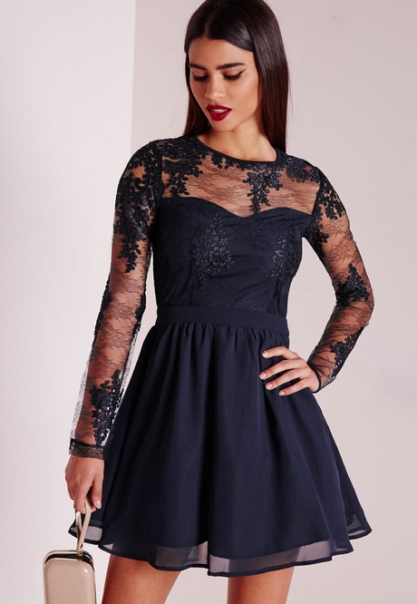 black-long-sleeve-lace-skater-dress-55_14 Black long sleeve lace skater dress