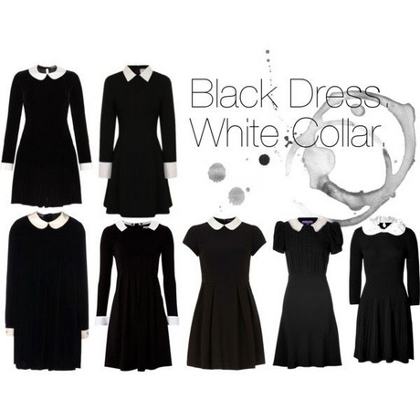 black-skater-dress-with-white-collar-44_12 Black skater dress with white collar
