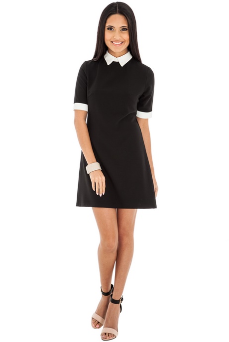 black-skater-dress-with-white-collar-44_5 Black skater dress with white collar