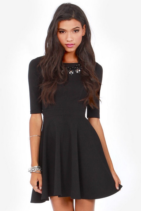 black-skater-style-dress-67_4 Black skater style dress