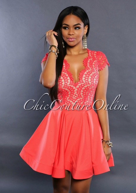 coral-lace-skater-dress-15_10 Coral lace skater dress