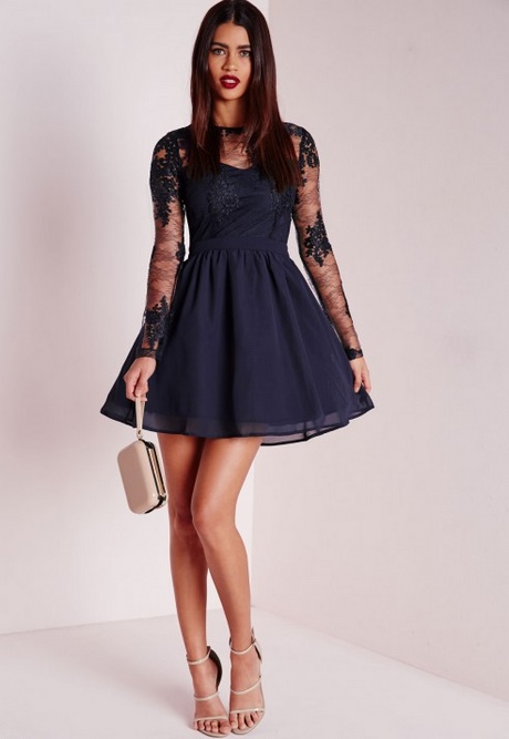 long-sleeve-black-lace-skater-dress-81_2 Long sleeve black lace skater dress