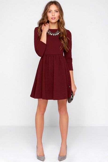 long-sleeve-burgundy-skater-dress-58_18 Long sleeve burgundy skater dress