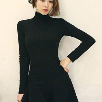 long-sleeve-mini-skater-dress-88 Long sleeve mini skater dress