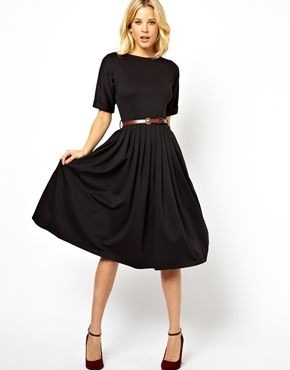 midi-skater-dress-with-3-4-sleeve-13_5 Midi skater dress with 3 4 sleeve