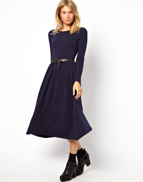 midi-skater-dress-with-long-sleeves-43 Midi skater dress with long sleeves