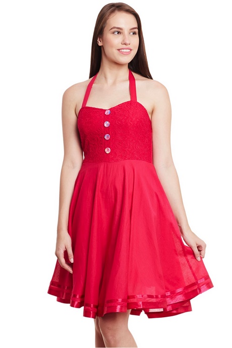 red-halter-skater-dress-85_14 Red halter skater dress